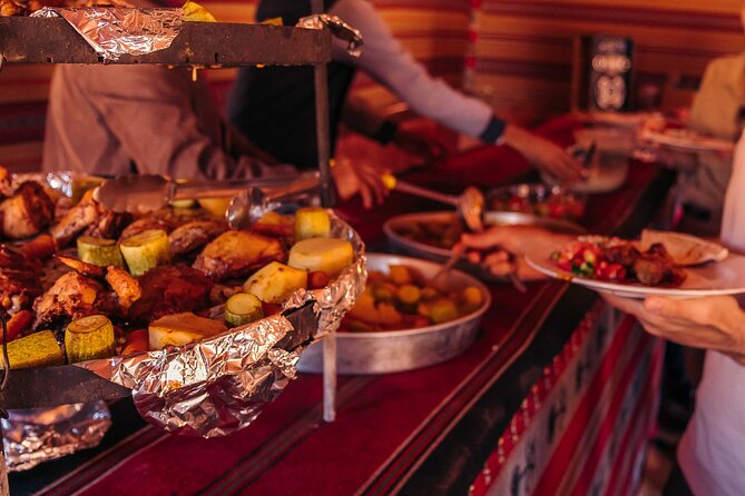 1 Day & 1 Night | Stay & Jeep + Camel Tour in Wadi Rum | Magic Bedouin Star - Bedouin Camp Night: Dinner, Blankets, and Stars by Firelight
