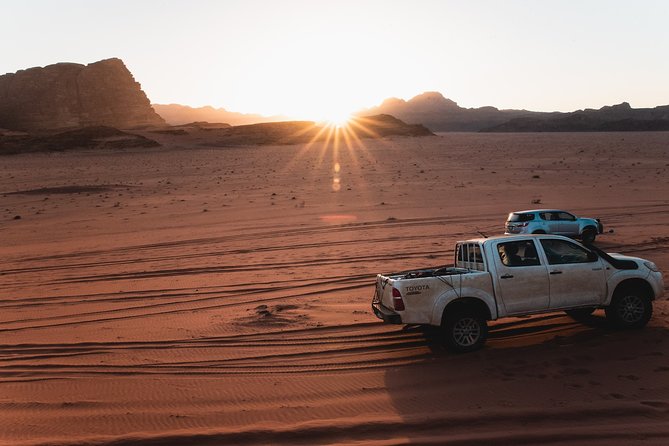 FROM PETRA | Full Day In Wadi Rum | Lunch Box & Admission fees included - The 4x4 Jeep Portion in Wadi Rum: Lawrence Spring and Red Sand Dunes