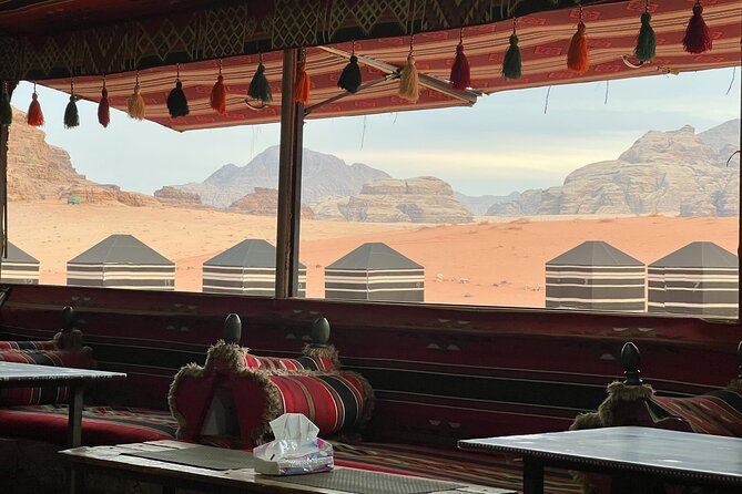 Full Day Jeep Tour and Overnight in Bedouin Camp with Meal - Red sand icons: Red Dune, Little Bridge, and Lawrence’s House
