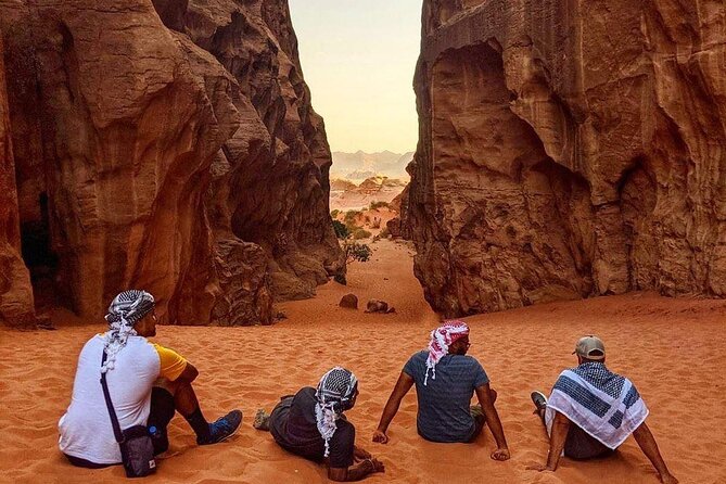Full Day Jeep Tour in Wadi Rum Desert | Magic Bedouin Star - The shaded lunch break in a natural cave style stop