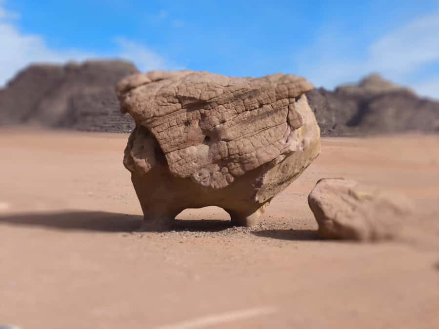 WADI RUM: ALL DAY JEEP TOUR with overnight and full meals - Mushroom Rock, Secret Stop, and Burdah Rock Bridge: lunch with a view