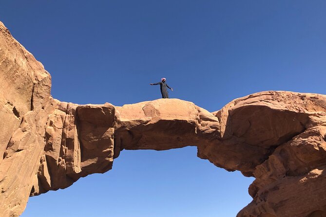 Wadi Rum Mountain Hike & Climb: Burdah, with a bridge at the top! + tour & Lunch - White Desert time: Mushroom Rock and Chicken Rock contrasts