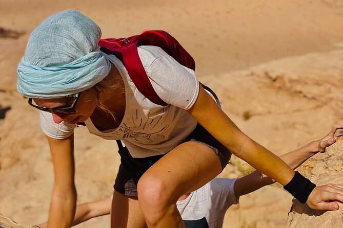 Wadi Rum Mountain Hike & Climb: Burdah, with a bridge at the top! + tour & Lunch - Jeep tour highlights and the real reason the day ends at Um Sabatah